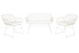 DKD Home Decor Sofá para Terraza y Jardín Blanco Ratán Sintético 74x84x124 cm Set de 4