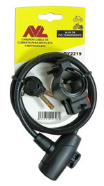 AVL Candado de Cable para Bicicleta y Motocicleta 8x100 cm