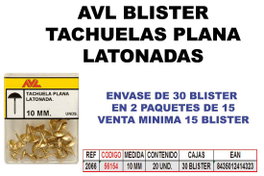 Tachuelas latonadas 10 mm BL BLISTER TACHUELAS LATONADAS 2066