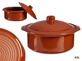 La Dehesa Cocotte 4.5 L Barro Refractario Color Miel Dimensiones 33x30.5x17.5 cm (Set de 2)
