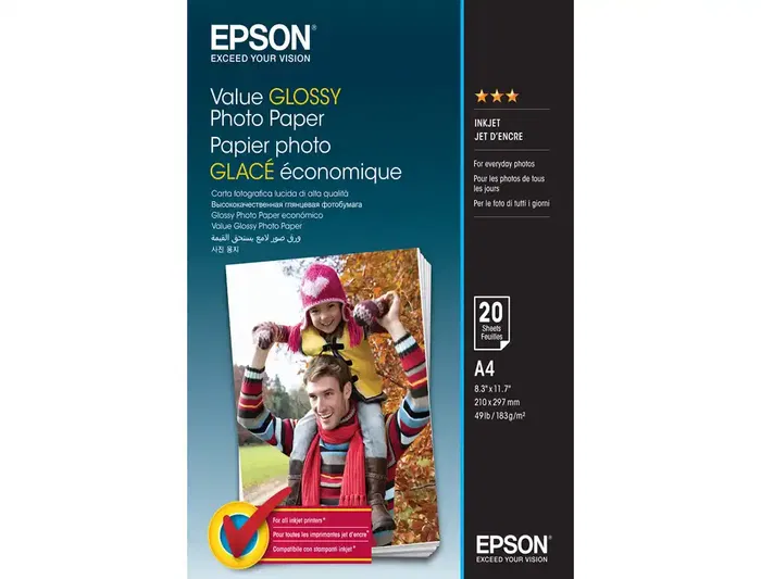 Epson Papel Fotográfico Brillo A4 183gr Pack 20 Hojas Epson Papel Fotográfico Brillo A4 183gr Pack 20 Hojas
