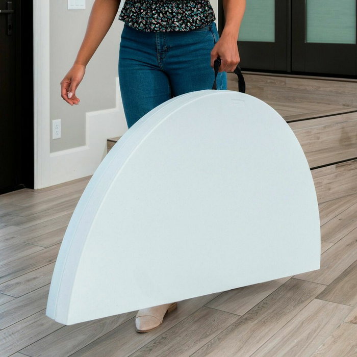 Color Baby Mesa redonda plegable por la mitad blanca D122X73 cm