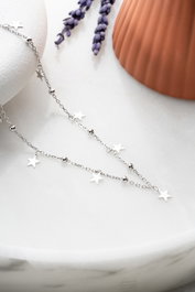 Heliophilia Silver NRZ998874 Collar Plata de Ley 925 con Piedra Esmaltada y Cierre de Langosta Cadena 42 cm
