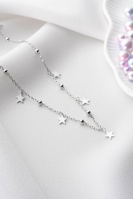 Heliophilia Silver NRZ998874 Collar Plata de Ley 925 con Piedra Esmaltada y Cierre de Langosta Cadena 42 cm