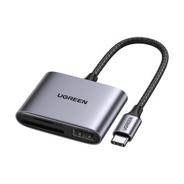 Ugreen 80798 Lector de Tarjetas de Memoria USB-C a SD/TF + USB 2.0 con 5000 Mbit/s