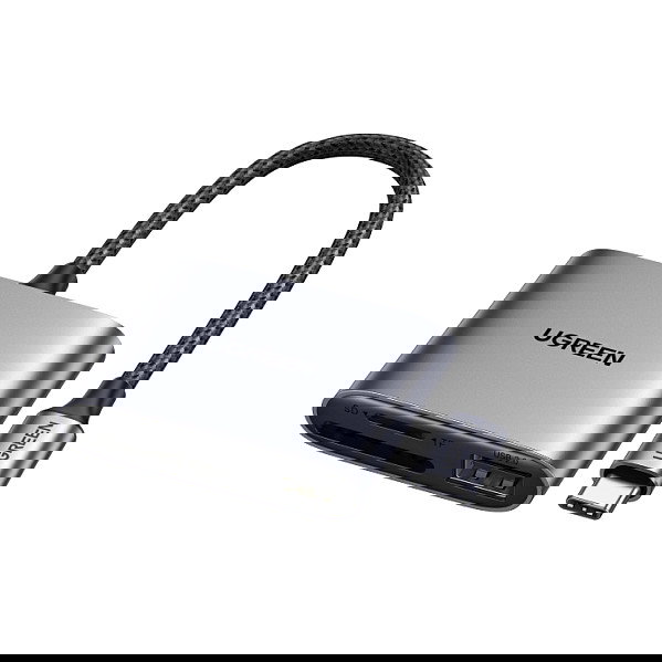 Ugreen 80798 Lector de Tarjetas de Memoria USB-C a SD/TF + USB 2.0 con 5000 Mbit/s Ugreen 80798 Lector de Tarjetas de Memoria USB-C a SD/TF + USB 2.0 con 5000 Mbit/s