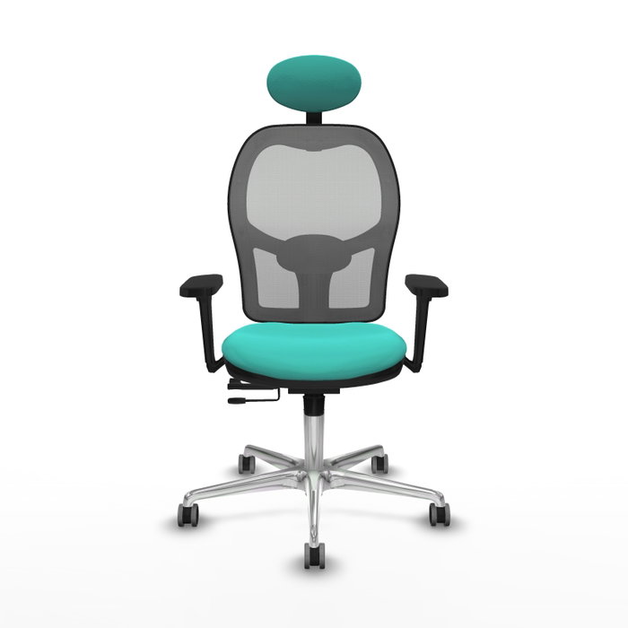 PIQUERAS Y CRESPO Silla de oficina Jorquera con mecanismo Sincro/Traslack, Turquesa y Gris