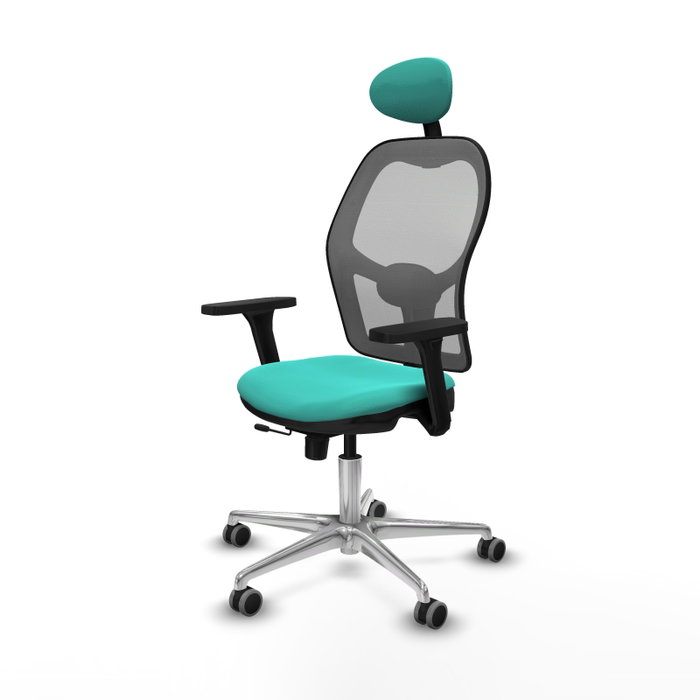 PIQUERAS Y CRESPO Silla de oficina Jorquera con mecanismo Sincro/Traslack, Turquesa y Gris