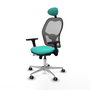 PIQUERAS Y CRESPO Silla de oficina Jorquera con mecanismo Sincro/Traslack, Turquesa y Gris