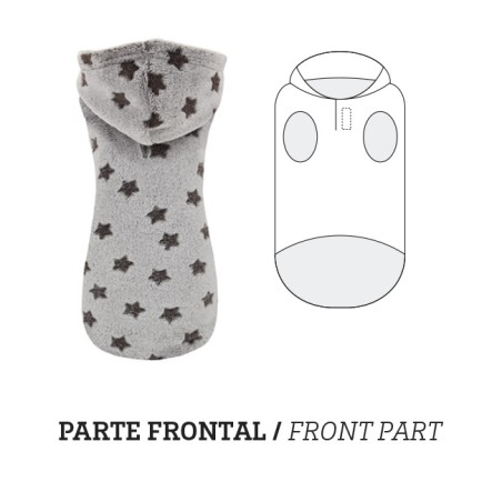 Nayeco Sudadera con Capucha Estrellas Marrón para Perro 20 cm