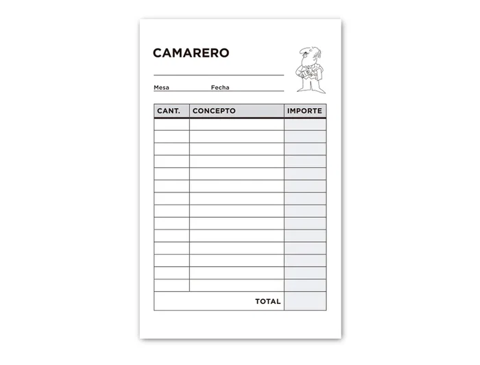 Liderpapel Talonario Camarero T150 Bolsillo Original 85x135mm