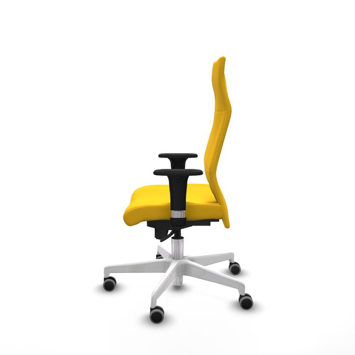 PIQUERAS Y CRESPO Sillón Albacete Amarillo con Mecanismo Sincro y Base Blanca PIQUERAS Y CRESPO Sillón Albacete Amarillo con Mecanismo Sincro y Base Blanca