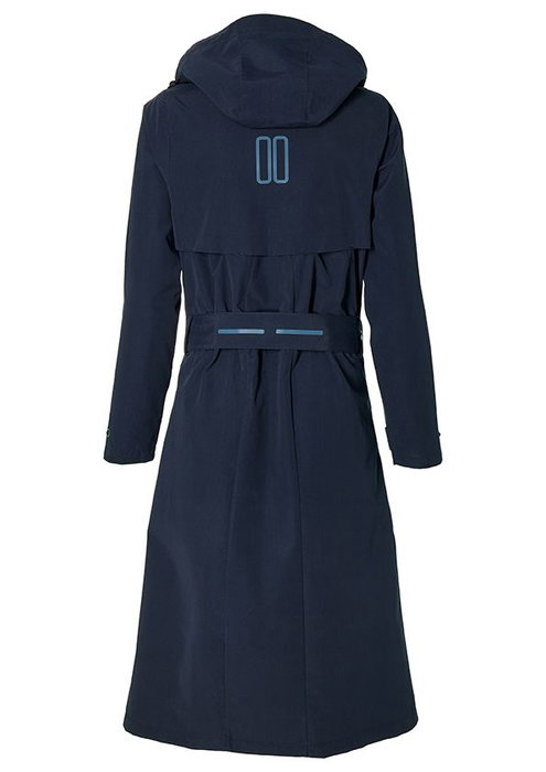 Basil Gabardina Impermeable Mosse Trenchcoat Color Azul Marino Mujer Talla XL