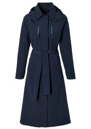 Basil Gabardina Impermeable Mosse Trenchcoat Color Azul Marino Mujer Talla XL