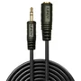 Lindy Cable de Audio 35652 - Jack 3.5mm Macho a Hembra (2m, Negro) para Auriculares, Altavoces o Conexión de Audio