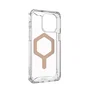 Urban Armor Gear Case Plyo MagSafe para Apple iPhone 15 Pro Max (6.7") - Funda Transparente Ice/Rose Gold, Resistente a Impactos y Caídas