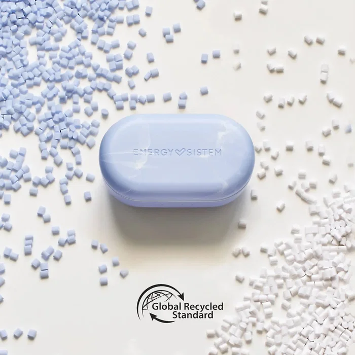 Energy Sistem Senshi ECO Auriculares True Wireless (TWS) Bluetooth 5.3, Sensor Proximidad, 25h Batería, App ESmart, Plástico 100% Reciclado (GRS), Color Azul Claro