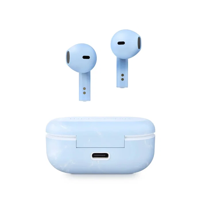 Energy Sistem Senshi ECO Auriculares True Wireless (TWS) Bluetooth 5.3, Sensor Proximidad, 25h Batería, App ESmart, Plástico 100% Reciclado (GRS), Color Azul Claro