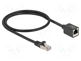 DeLOCK Prolongador Ethernet Cat6a S/FTP 0,5 m Negro