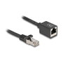 DeLOCK Cable de Extensión de Red RJ45 Cat6a S/FTP 0,5 m Negro