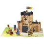 Jeujura 8028 Juego de Construcción Castillo Catapulta 270 Piezas de Madera