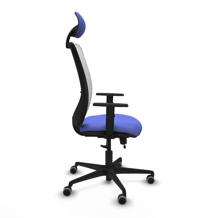 PIQUERAS Y CRESPO Silla de oficina Zulema con mecanismo Sincro/Traslack Azul claro y Blanco