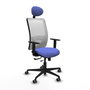 PIQUERAS Y CRESPO Silla de oficina Zulema con mecanismo Sincro/Traslack Azul claro y Blanco