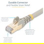 StarTech Cable de Red Ethernet CAT6a de 5 m - Cable Categoría 6a Blindado STP Gris - RJ45 Snagless - 10 Gb/s, 500 MHz, PoE - Ref: 6ASPAT5MGR