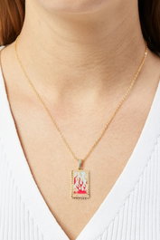 Heliophilia Silver Collar de Latón con Piedras de Circonio, Dorado, 45 cm