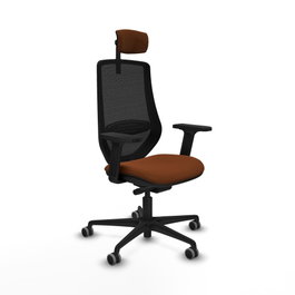 PIQUERAS Y CRESPO Silla de oficina Mardos con mecanismo Sincro/Traslack, Marrón y Negro