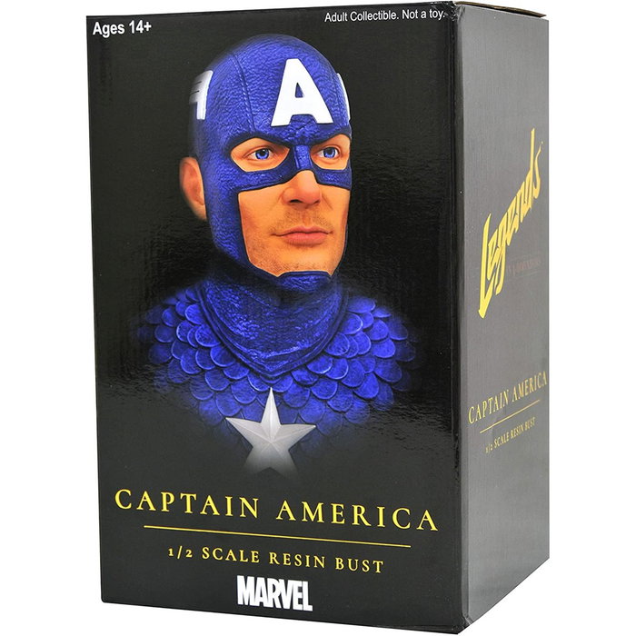 Diamond Collection Busto de Resina Captain America Marvel Comics Legends in 3D - Edición Limitada 1000 unidades