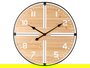 Giftdecor Reloj de Pared Redondo en Madera MDF y Metal, Color Marrón y Negro, 60 cm Alto x 60 cm Ancho x 5 cm Profundidad (Set de 4)