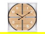 Giftdecor Reloj de Pared Redondo en Madera MDF y Metal, Color Marrón y Negro, 60 cm Alto x 60 cm Ancho x 5 cm Profundidad (Set de 4)