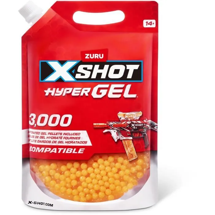 Zuru Hypergel X-Shot 3.000 bolas de gel en blíster de 12 cm Zuru Hypergel X-Shot 3.000 bolas de gel en blíster de 12 cm