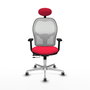 PIQUERAS Y CRESPO Silla de oficina Jorquera Roja con Malla Blanca