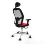 PIQUERAS Y CRESPO Silla de oficina Jorquera Roja con Malla Blanca