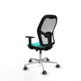 PIQUERAS Y CRESPO Silla de oficina Jorquera con mecanismo Sincro/Traslack, Turquesa y Blanco