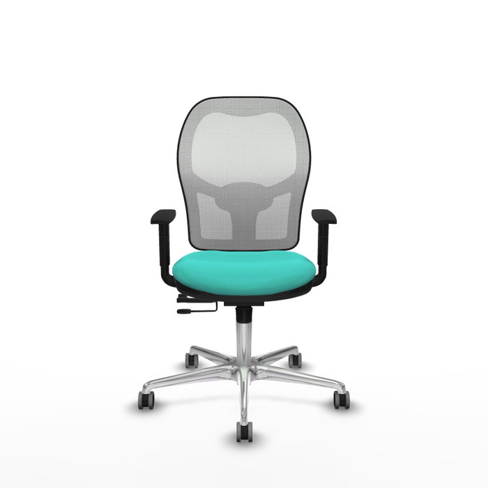 PIQUERAS Y CRESPO Silla de oficina Jorquera con mecanismo Sincro/Traslack, Turquesa y Blanco