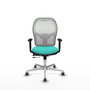PIQUERAS Y CRESPO Silla de oficina Jorquera con mecanismo Sincro/Traslack, Turquesa y Blanco