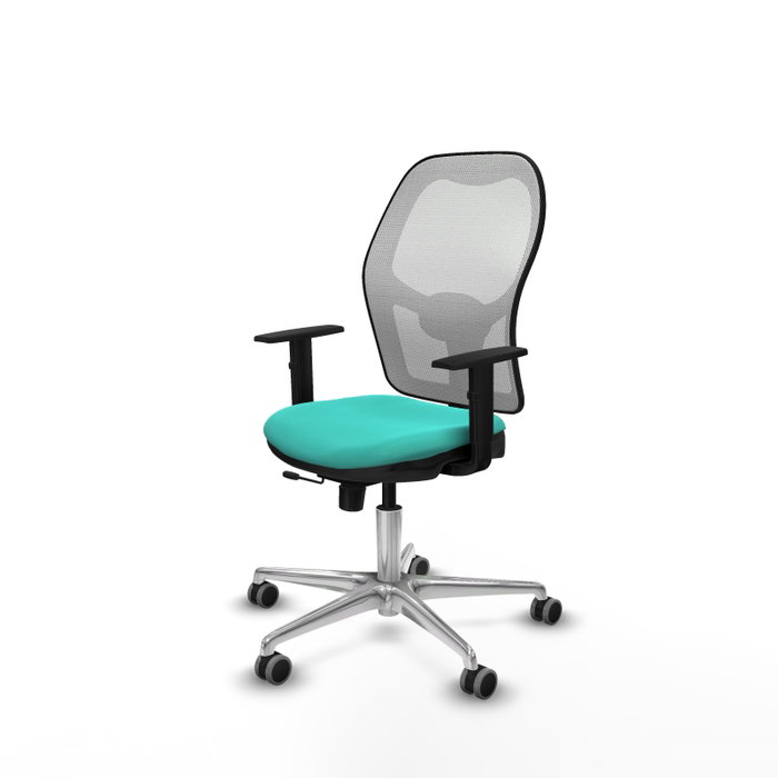 PIQUERAS Y CRESPO Silla de oficina Jorquera con mecanismo Sincro/Traslack, Turquesa y Blanco
