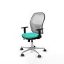 PIQUERAS Y CRESPO Silla de oficina Jorquera con mecanismo Sincro/Traslack, Turquesa y Blanco