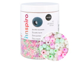 Innspiro Rocalla de vidrio redonda nacarado mezcla 3,8mm 500gr aprox N5