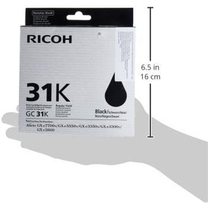 Ricoh Gxe3300n/gxe2600 tinta gel gc-31bk negro
