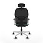PIQUERAS Y CRESPO - Mejor silla para teletrabajar Alfera con brazos ByN, mecanismo Sincro/Traslack, cabecero 2D, apoyo lumbar 1D y respaldo fijo, ideal para home office.
