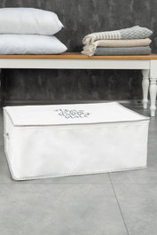 Aberto Design ALS-04188 Cesta de Fieltro Polipropileno Blanco 52x28x22 cm