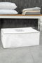 Aberto Design ALS-04188 Cesta de Fieltro Polipropileno Blanco 52x28x22 cm
