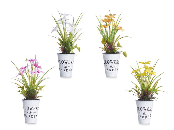 IBERGARDEN Planta Flor Abierta Pequeña Bote Metal 15x36x15 cm (Set de 12) IBERGARDEN Planta Flor Abierta Pequeña Bote Metal 15x36x15 cm (Set de 12)