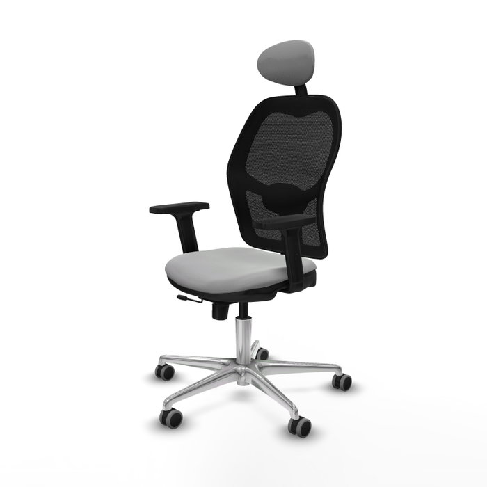 PIQUERAS Y CRESPO Silla de oficina Jorquera con mecanismo Sincro/Traslack Gris claro y Negro