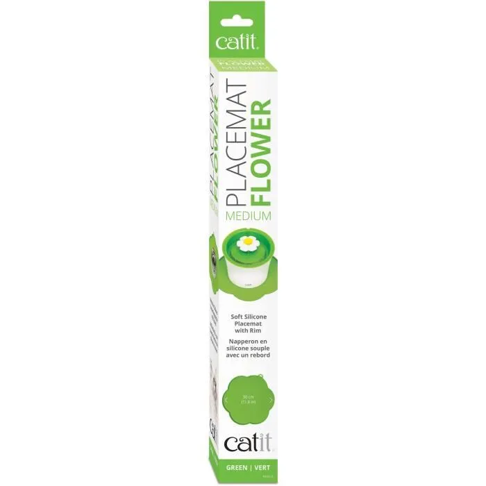 Cat It Mantel individual con forma de flor - Tamaño mediano - Verde - Para gatos