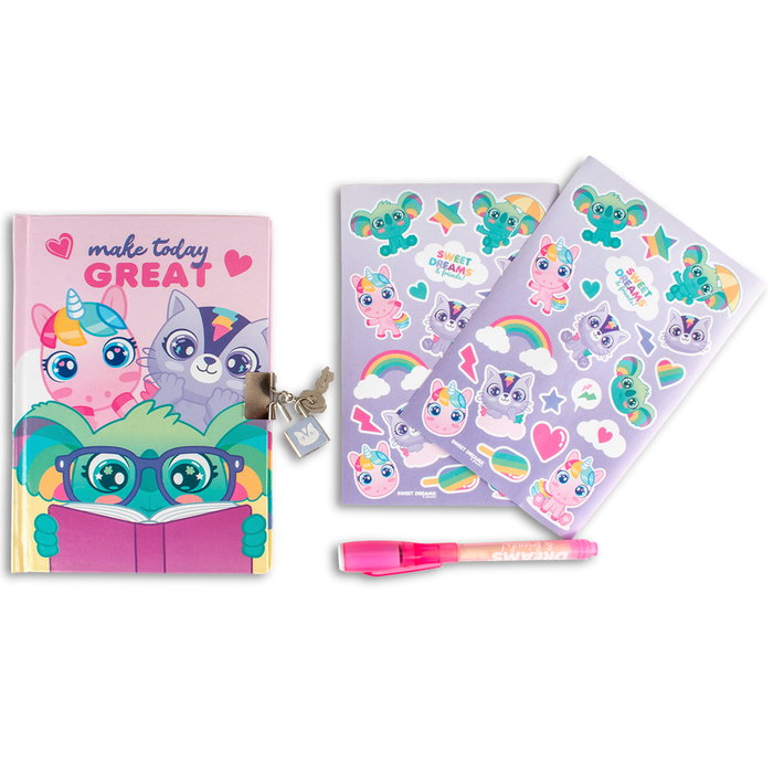 Kids Licensing Diario Secreto Sweet Dreams with Friends con Candado y Bolígrafo Mágico Kl11632